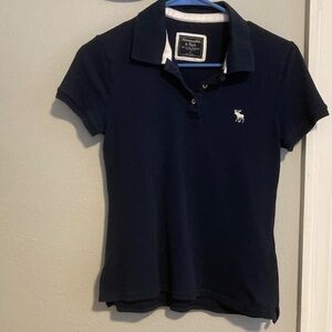 Abercrombie & Fitch Dark Blue Polo with White Logo